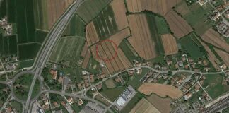 Nuova caserma per i Vigili del Fuoco di Portogruaro VeneziaOrientale@news: veduta aerea con segnata l'ubicazione della nuova caserma dei vigili de fuoco di Portogruaro