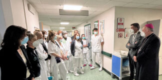 Il Vescovo Pellegrini in visita all’ospedale di Portogruaro Il vecovo pellegrini all'ospedale di Portogruaro