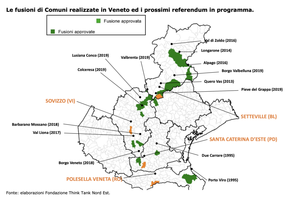 Fusioni tra Comuni in Veneto