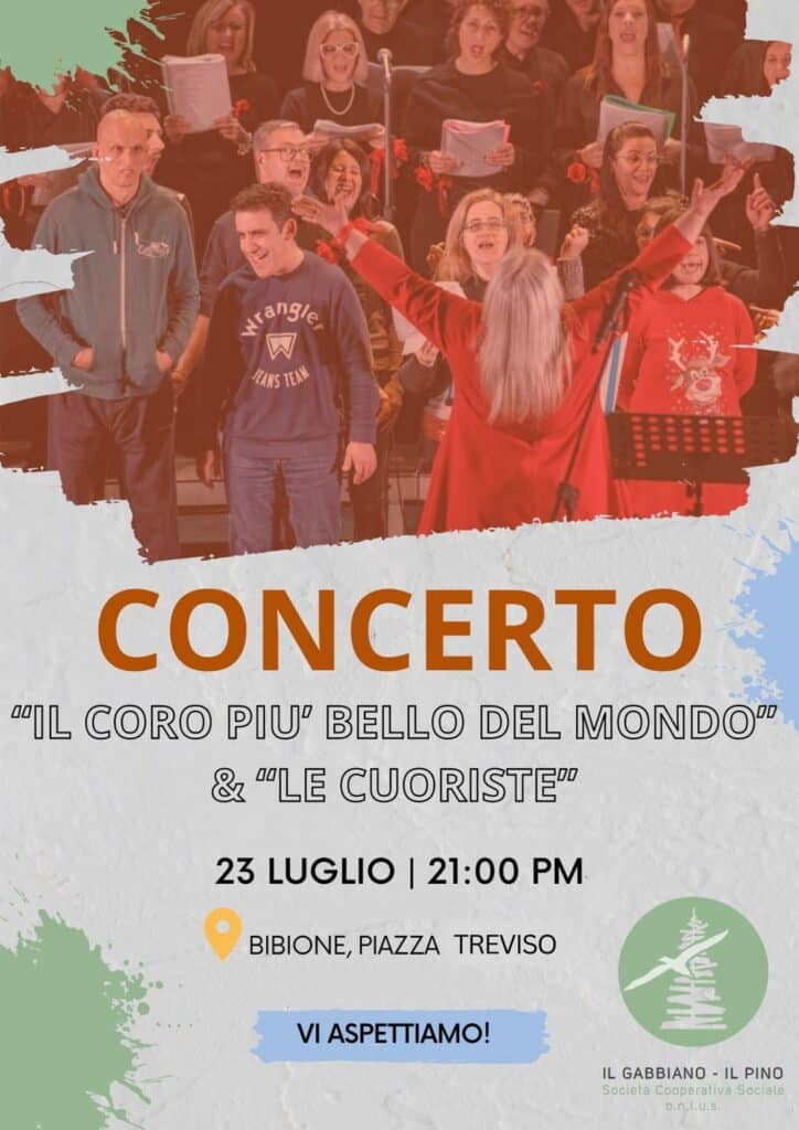 Locandina del concerto "Il coro più bello del mondo" a Bibione