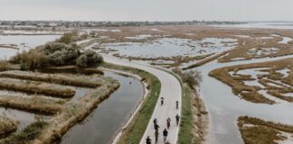 Terre salate: un press tour nella laguna nord di Venezia per capire l’erosione Alcuni ciclisti esplorano Lio Piccolo